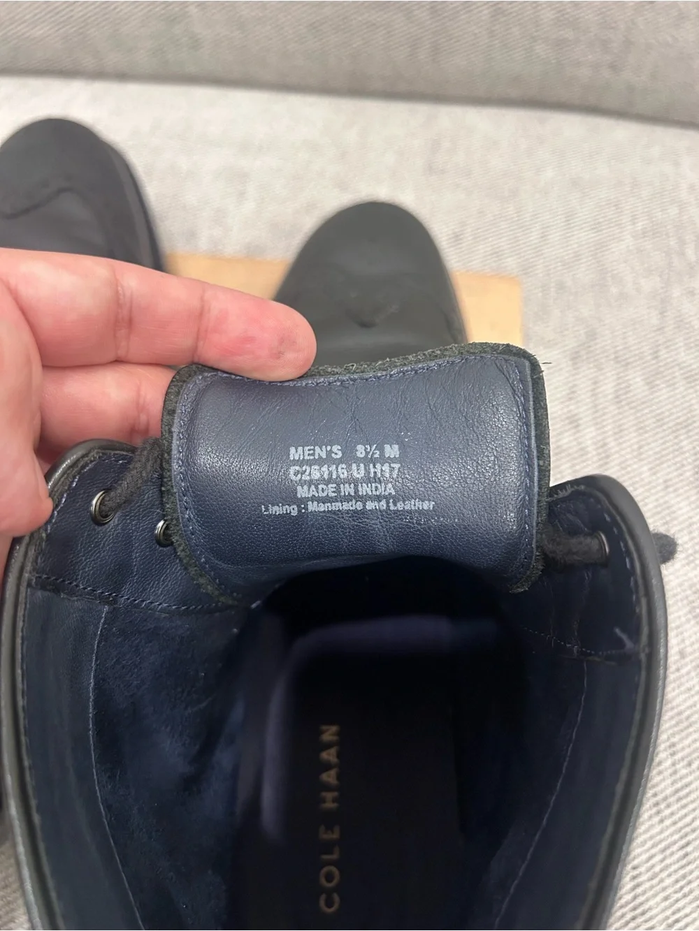 Cole Haan Black Leather Brogue Chukka Boots